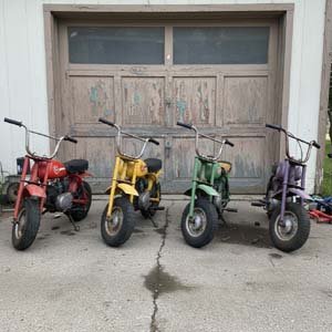 four old mini bikes photo