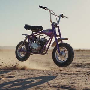 mini bike flying through air photo